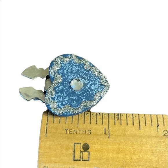 Heart shaped blue sparkly and Diamante button covers - Picture 6 of 6